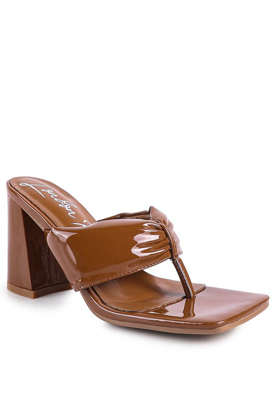 Block Heel Thong Sandals