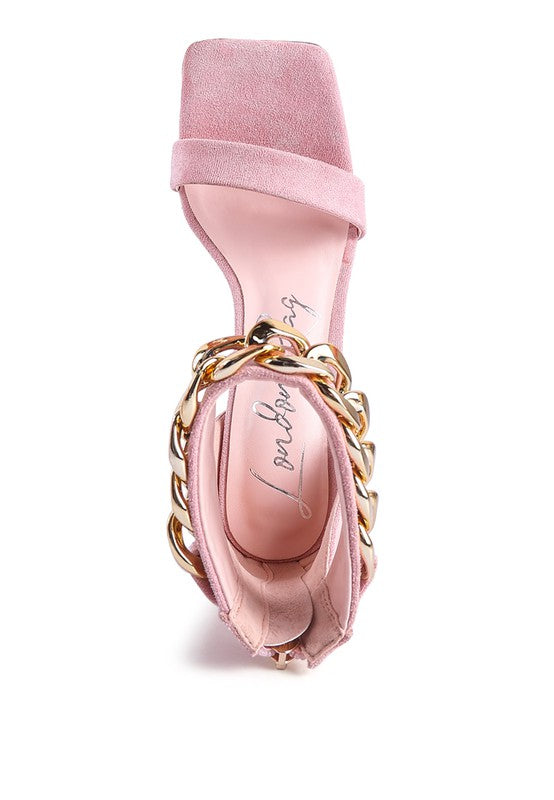 Sandals with Metallic Chain