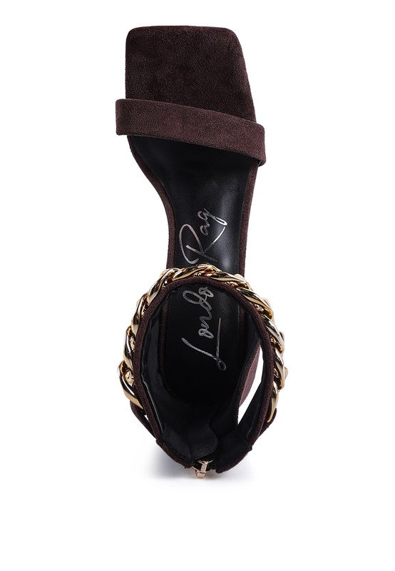 Sandals with Metallic Chain