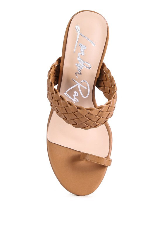 Woven Strap Toe Ring Heel Sandals