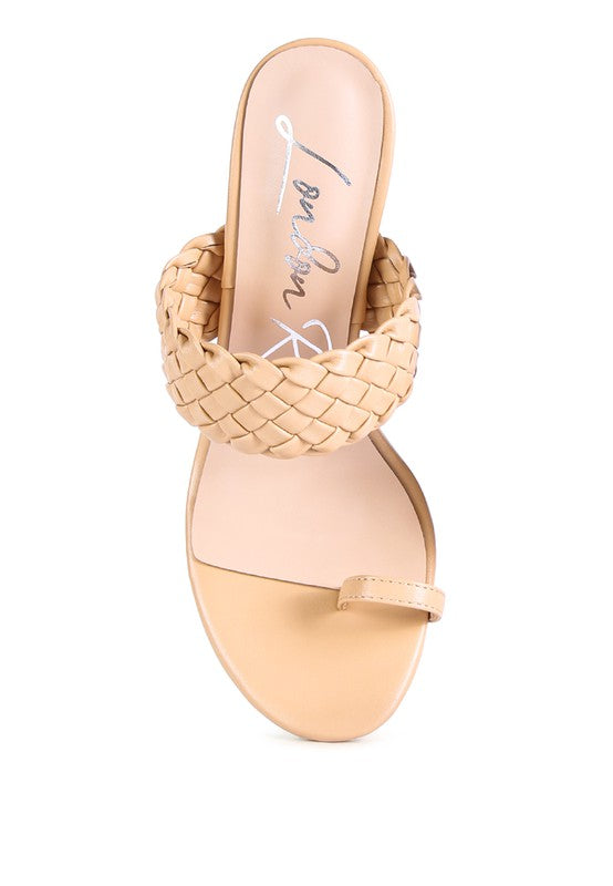 Woven Strap Toe Ring Heel Sandals