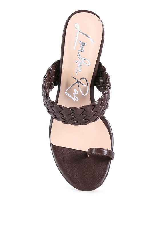 Woven Strap Toe Ring Heel Sandals