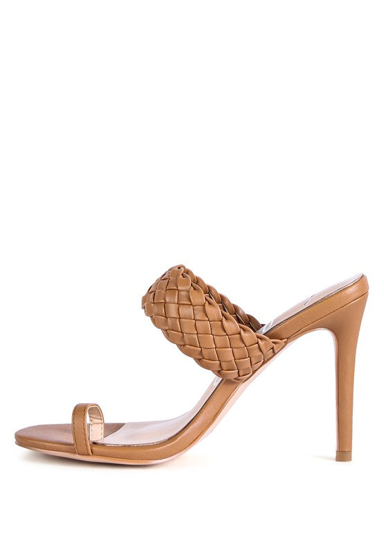 Woven Strap Toe Ring Heel Sandals