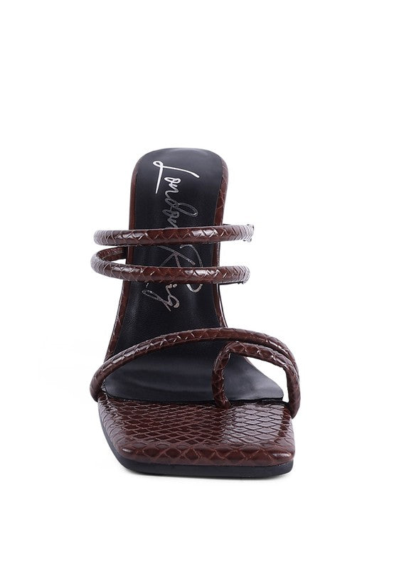 High Block Heeled Croc Sandals