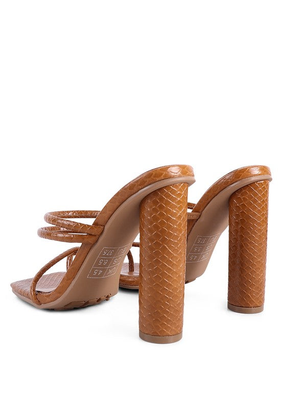 High Block Heeled Croc Sandals