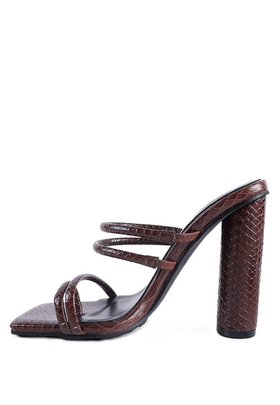 High Block Heeled Croc Sandals