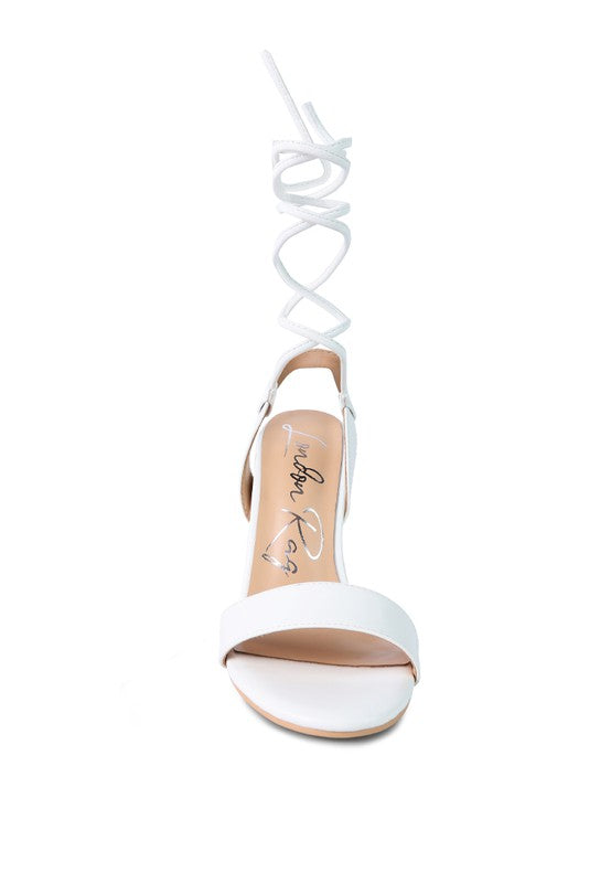 Lace Up Stiletto Heel Sandals