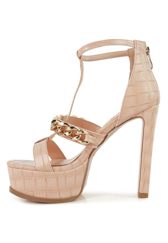 Croc PU T-Strap Sandals