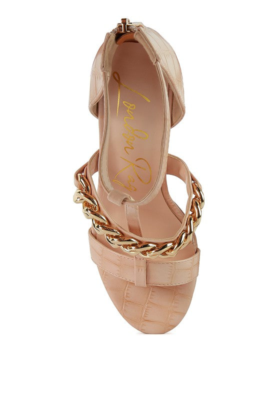 Croc PU T-Strap Sandals