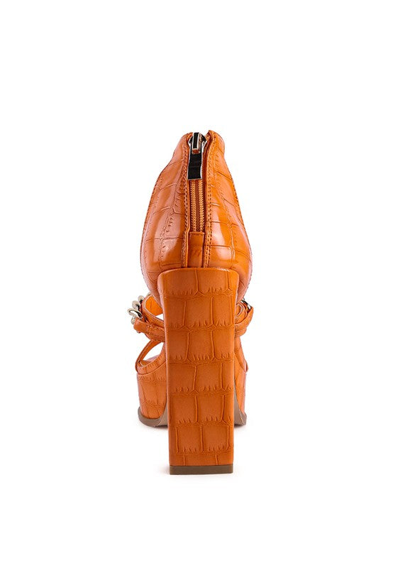 Croc PU T-Strap Sandals