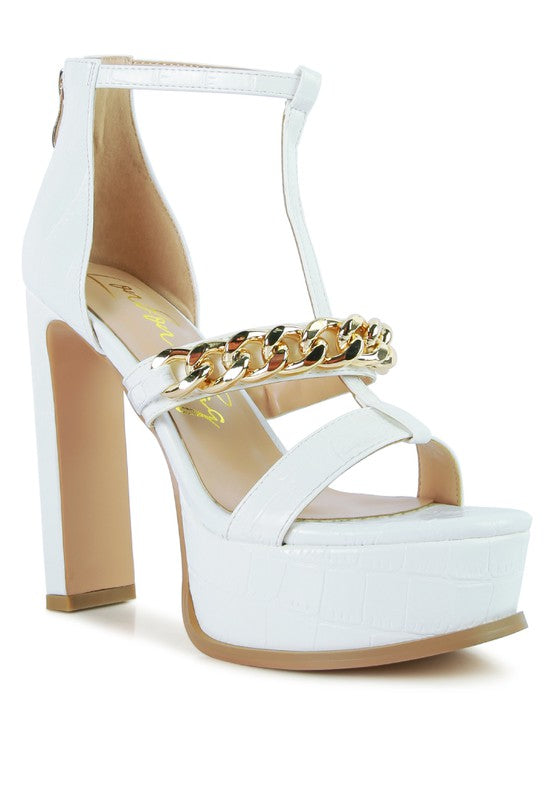 Croc PU T-Strap Sandals