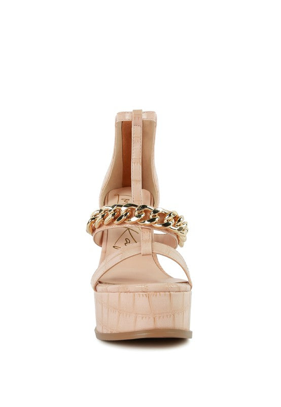 Croc PU T-Strap Sandals