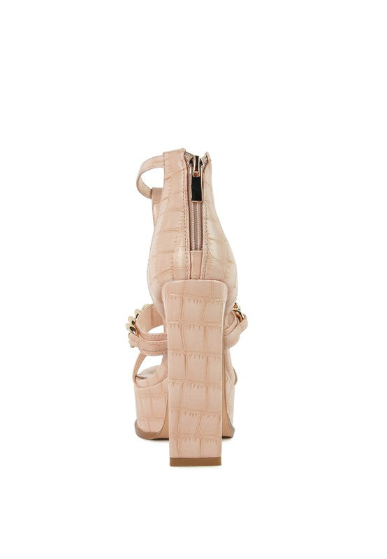 Croc PU T-Strap Sandals
