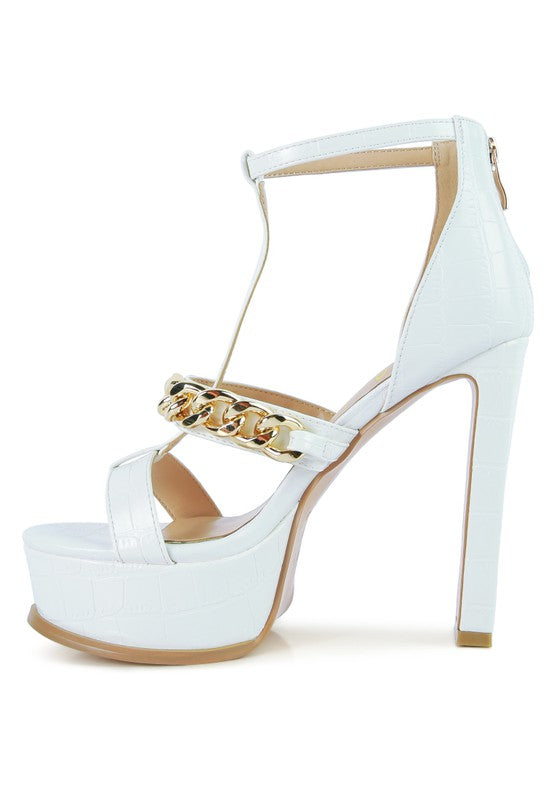 Croc PU T-Strap Sandals