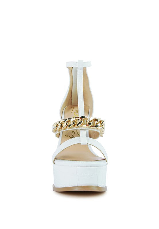 Croc PU T-Strap Sandals