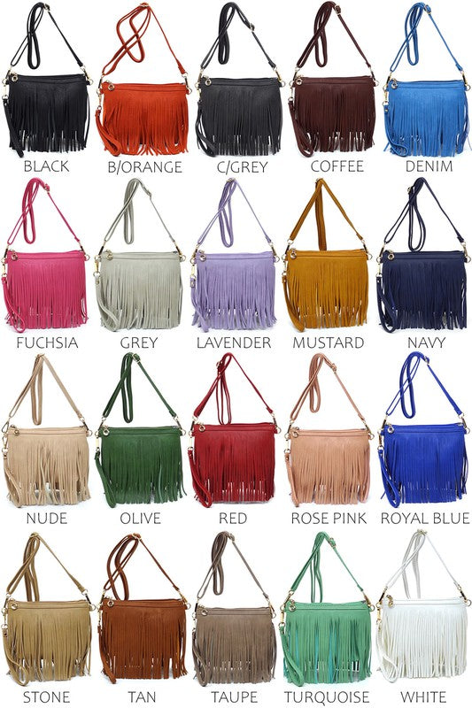 Fringe Clutch Crossbody Bag