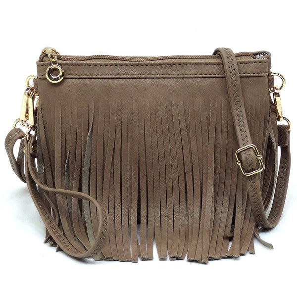 Fringe Clutch Crossbody Bag