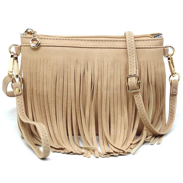 Fringe Clutch Crossbody Bag