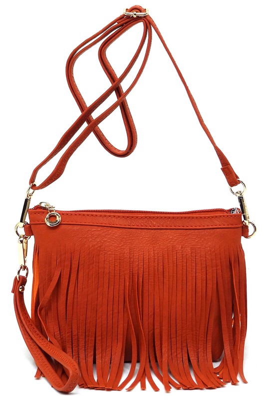 Fringe Clutch Crossbody Bag