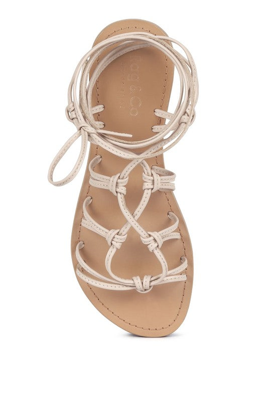 Handcrafted Tie Up Flat Sandals