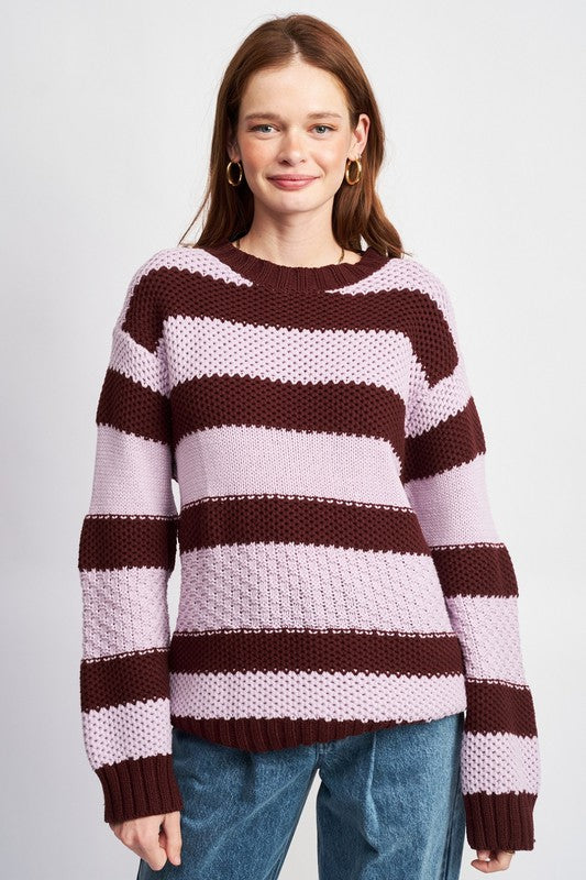 Striped Oversized Chunky Sweater