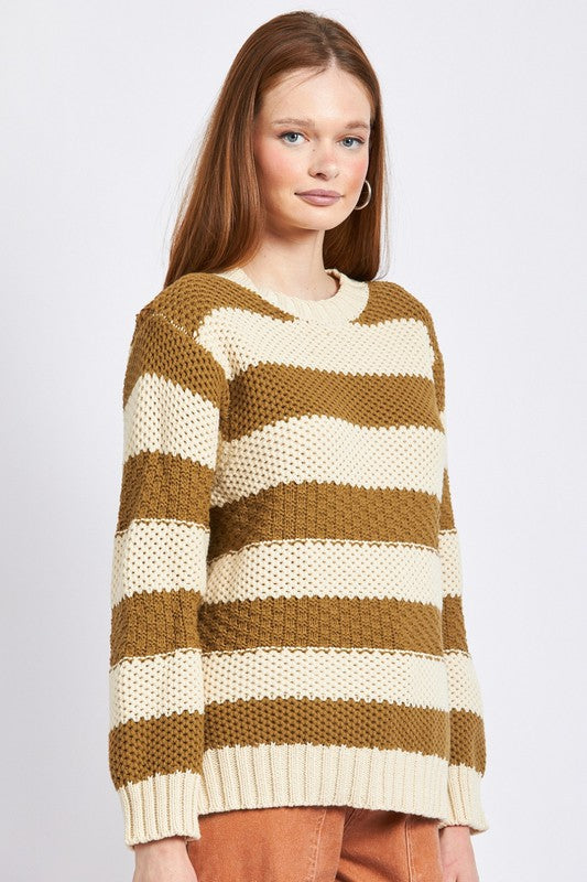 Striped Oversized Chunky Sweater