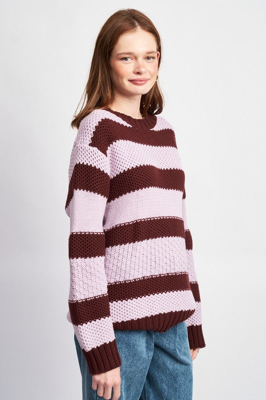 Striped Oversized Chunky Sweater