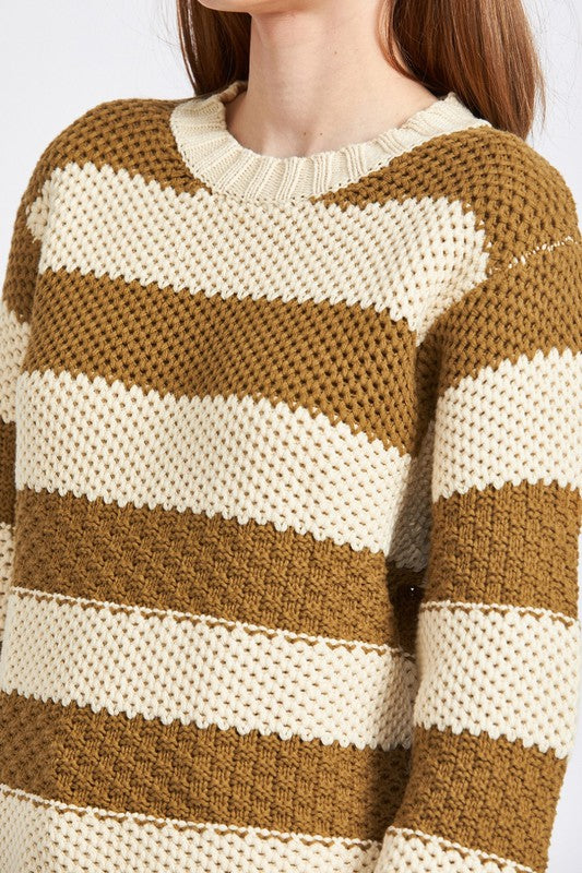 Striped Oversized Chunky Sweater