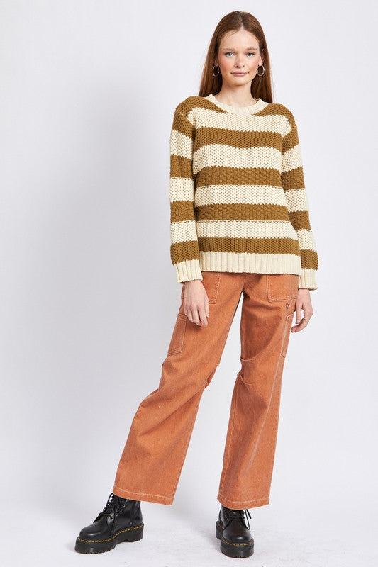 Striped Oversized Chunky Sweater