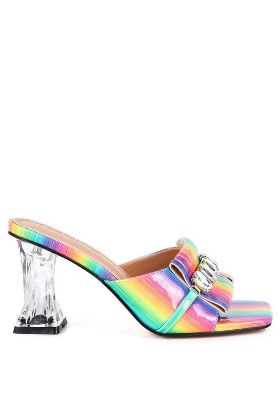 Rhinestone Clear Heel Sandals