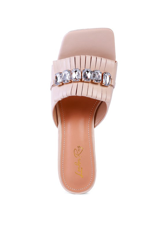 Rhinestone Clear Heel Sandals