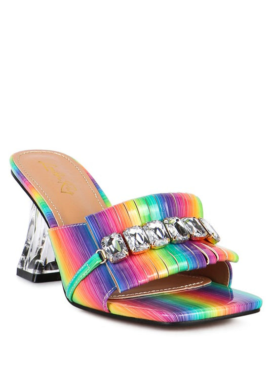 Rhinestone Clear Heel Sandals