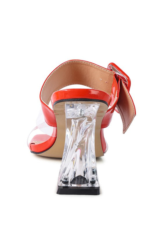 Clear Spool Heel Sandals