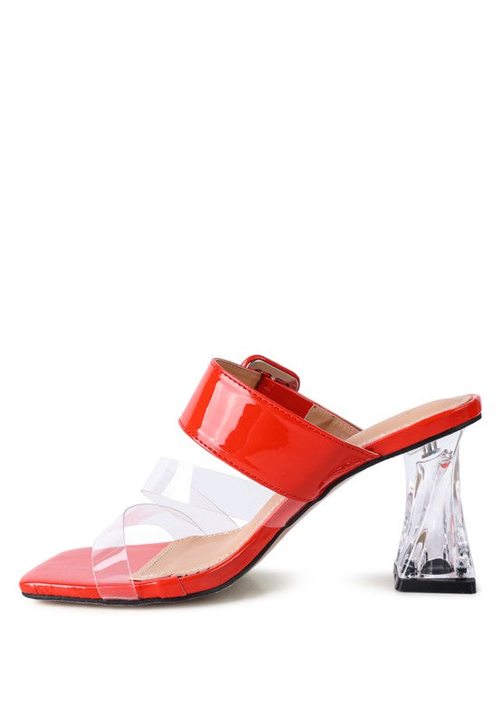 Clear Spool Heel Sandals