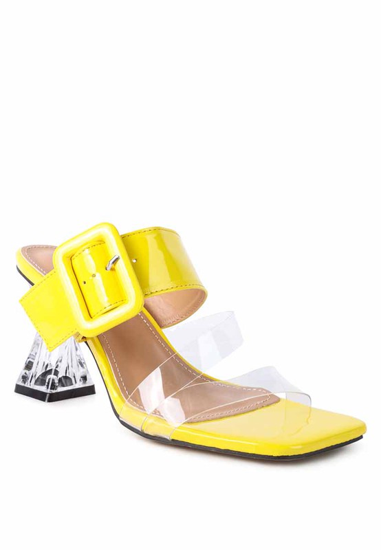 Clear Spool Heel Sandals