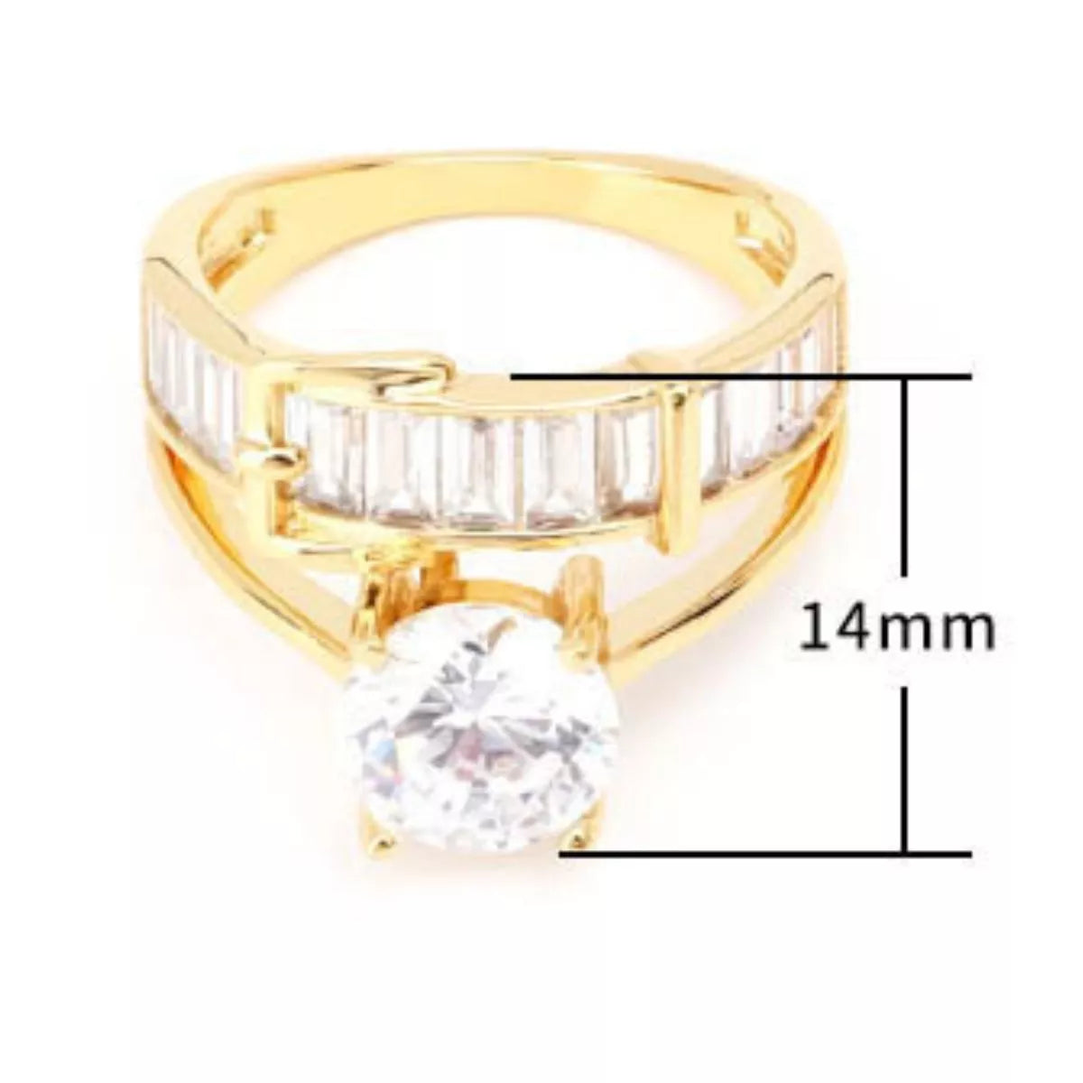 18K Gold-Plated Zircon Ring - alternate ring view