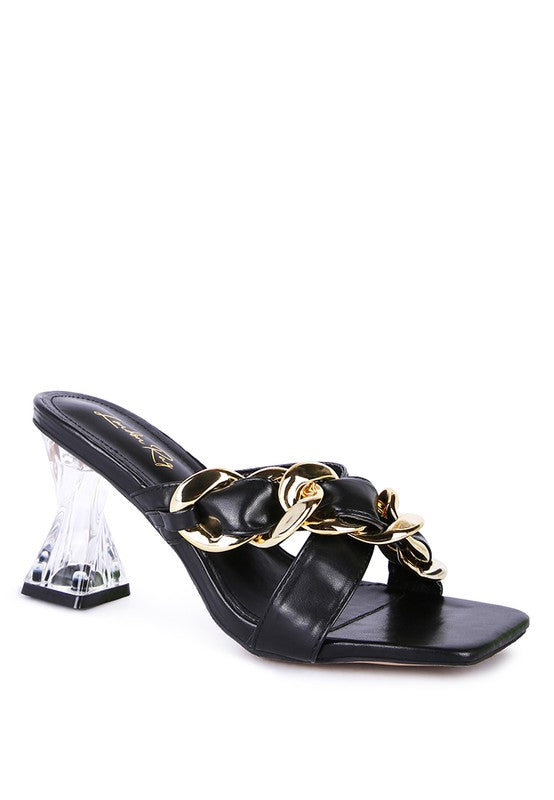 Link Chain Embellished Sandals