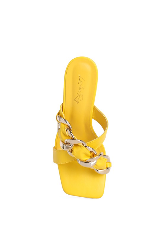 Link Chain Embellished Sandals