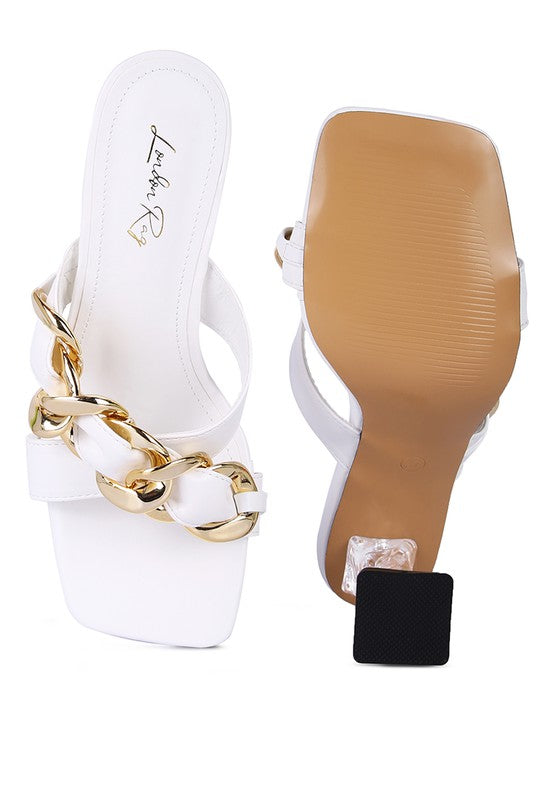 Link Chain Embellished Sandals