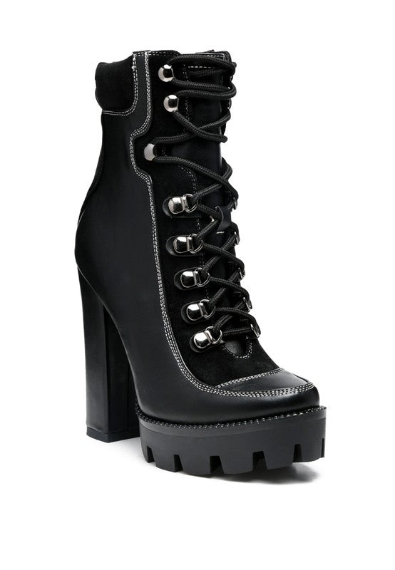 Patent PU Eyelet Boots