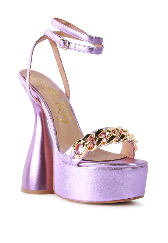 Hourglass Metallic Sandals