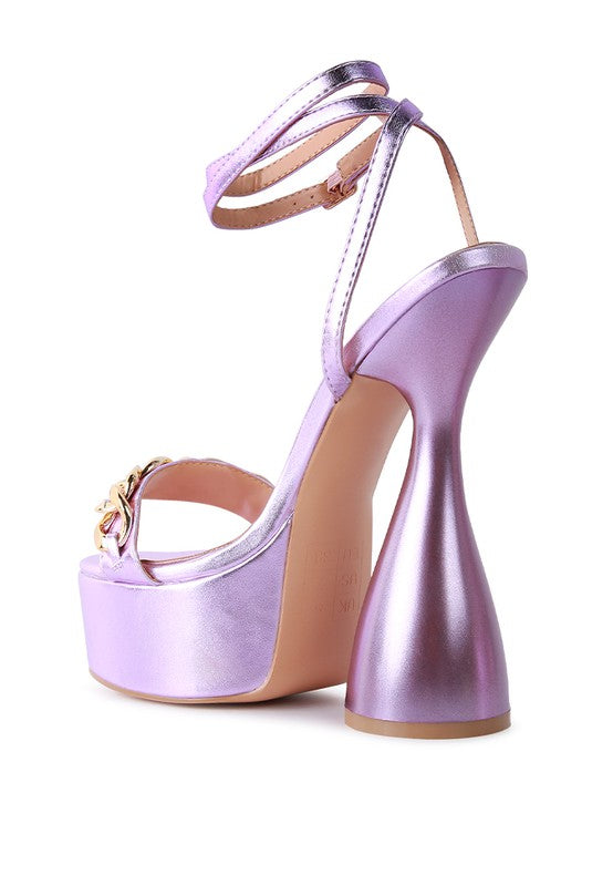 Hourglass Metallic Sandals