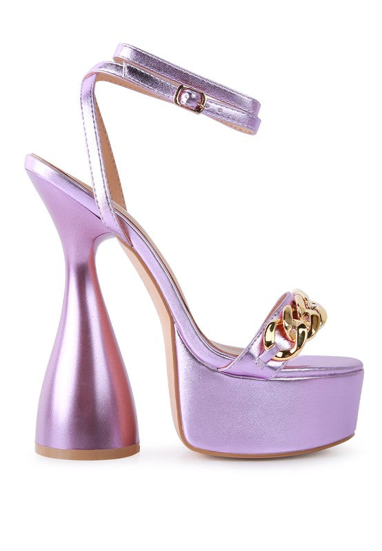 Hourglass Metallic Sandals