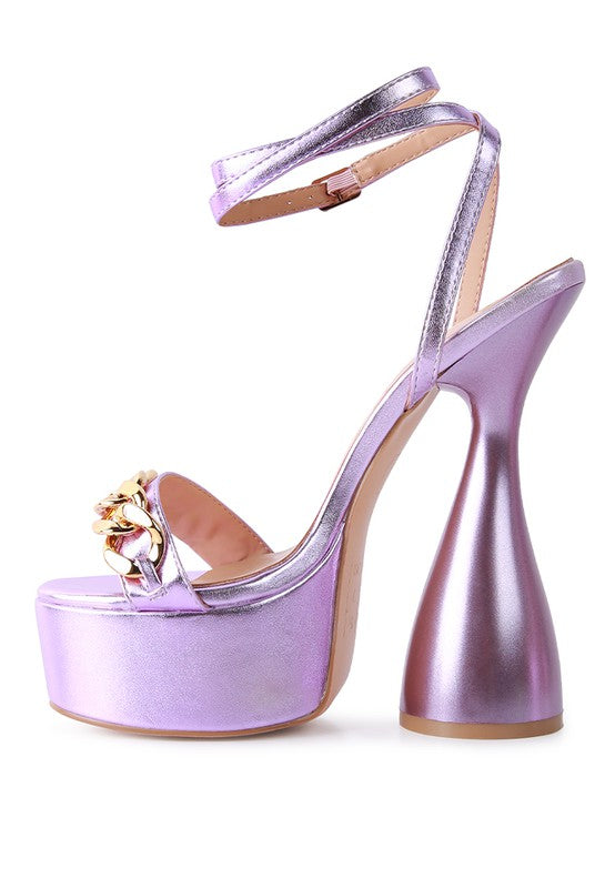 Hourglass Metallic Sandals
