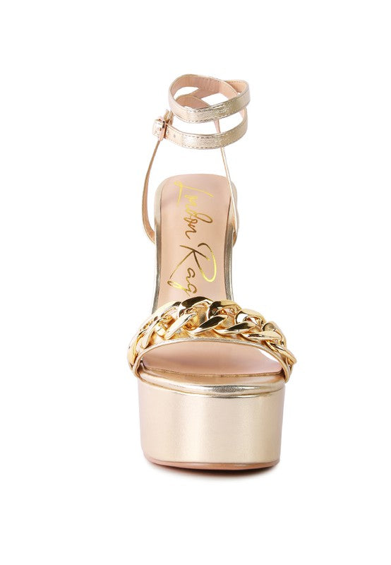 Hourglass Metallic Sandals