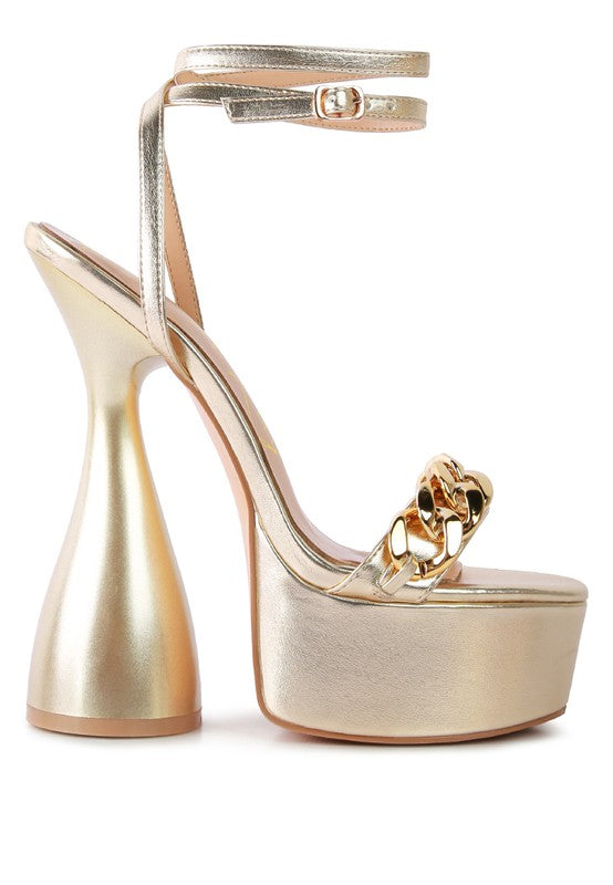 Hourglass Metallic Sandals
