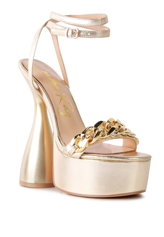 Hourglass Metallic Sandals