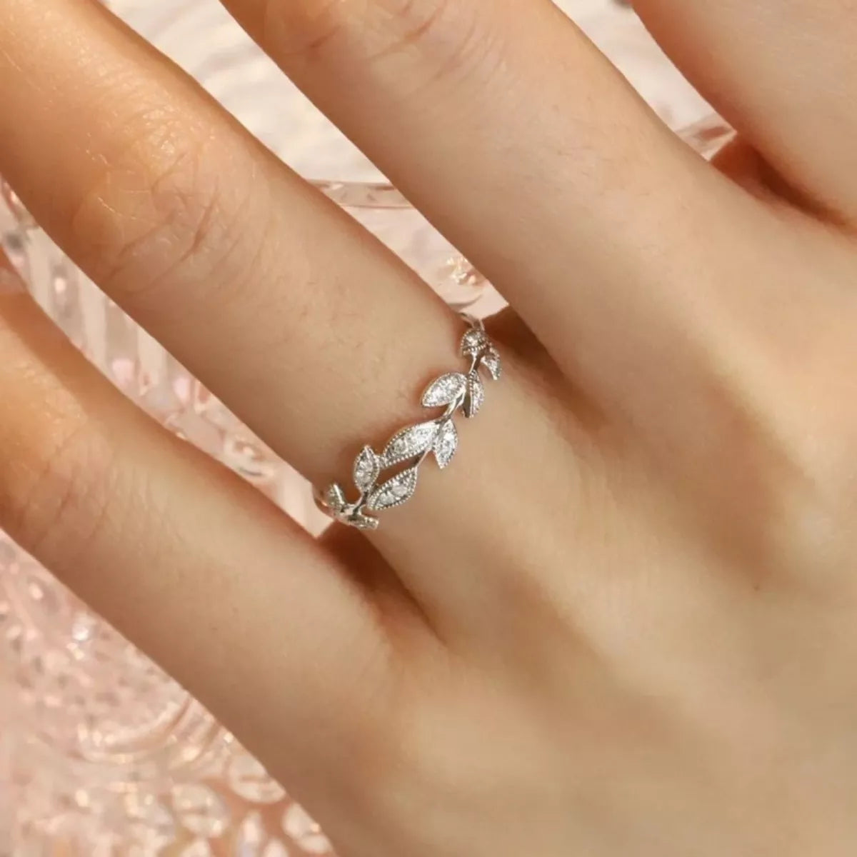 Sterling Silver Leaf Ring in Silver - women's ring