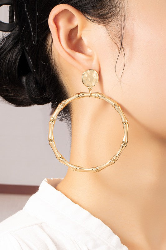 Bamboo-Style Hoop Earrings