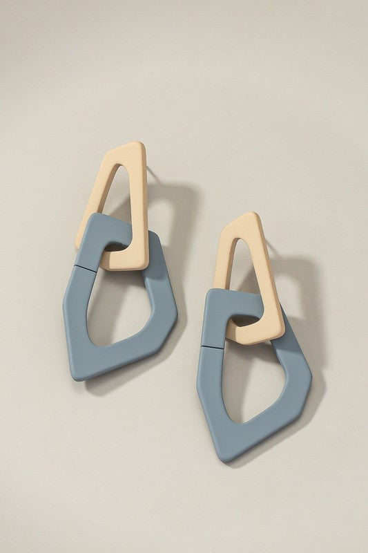 Geo Link Drop Earrings